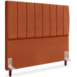 Cabeceira Casal 140cm Arlla Suede Terracota Rm Terracota