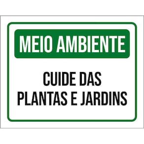 Kit 3 Placas Meio Ambiente Cuide Das Plantas E Jardins