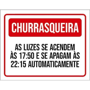 Kit 3 Placas Churrasqueira Luzes Acendem