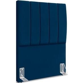 Cabeceira Solteiro 90cm Allia Suede Azul Marinho Rm Azul Marinho
