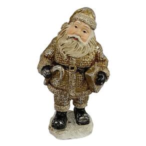 Papai Noel De Natal Dourado De Resina Decorativo Natal 13Cm