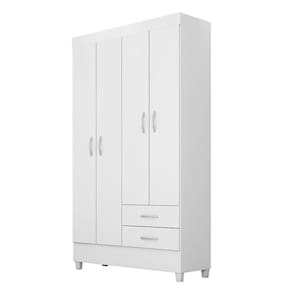 Guarda Roupa Solteiro Astro 4 Portas E 2 Gavetas Branco - Demóbile Branco