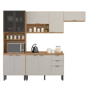 Cozinha Modulada Composição 6 Firenze 4 Peças Amêndola Nude  - Demóbile Amêndola Nude