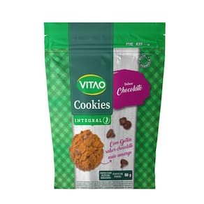 Cookies Sabor Chocolate Gotas Chocolate Sem Glúten Vegano