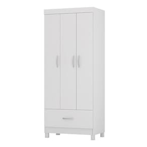 Guarda Roupa Solteiro Prince 3 Portas E 1 Gaveta Branco - Demóbile Branco