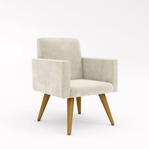 Poltrona Decorativa - Escritório - Recepção - Balaqui Decor Cor:bege