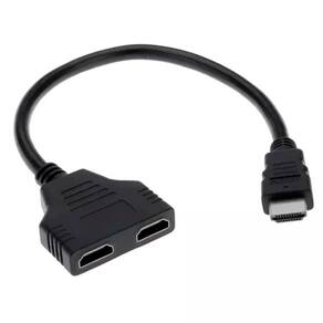 Cabo Hdmil, 1X Hdmi Macho 2X Hdmi Fêmea, 20Cm, Preto Cbh.320