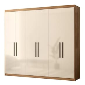 Guarda Roupa Venice 6 Portas, 4 Gavetas E 4 Cabideiros Amêndola Off White - Demóbile Amêndola Off White