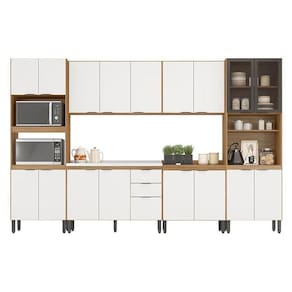 Cozinha Modulada Composição Fmt006 Firenze 6 Peças Amêndola Branco - Demóbile Amêndola Branco