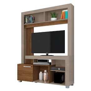 Estante Home Theater Flávia Fendi Naturale Para Tv Até 50 - Madetec Fendi Naturale