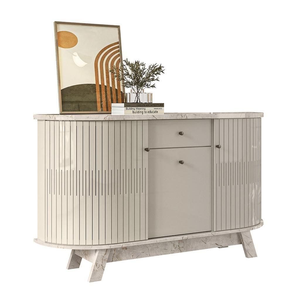 Buffet Aparador Monza Calacata Off White - Madetec Calacata Off White