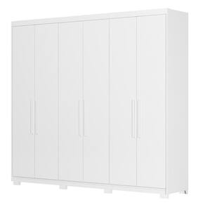 Guarda Roupa Venice 6 Portas, 2 Gavetas E 3 Cabideiros Branco Com Pés - Demóbile Branco