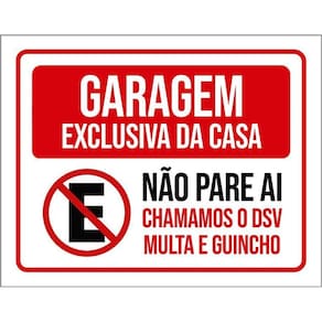 Kit 3 Placas Garagem Exclusiva Casa Não Pare Ai