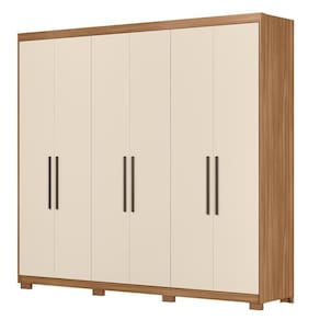 Guarda Roupa Venice 6 Portas, 4 Gavetas E 3 Cabideiros Amêndola Off White Com Pés - Demóbile Amêndola Off White