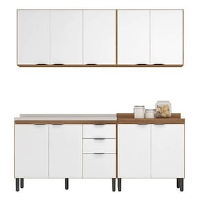 Cozinha Modulada Composição 8 Firenze 4 Peças Amêndola Branco - Demóbile Amêndola Branco