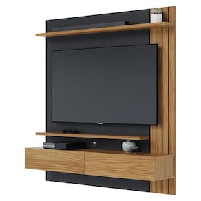 Home Suspenso Juriti 1.5 Ripado Para Tv Até 65 Noce Milano Preto - Colibri Noce Milano Preto