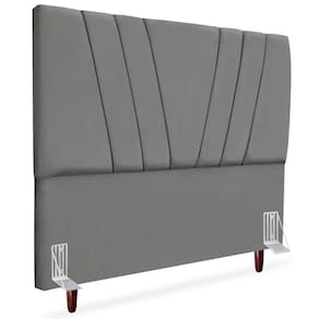 Cabeceira Casal 140cm Bell Suede Cinza Rm Cinza