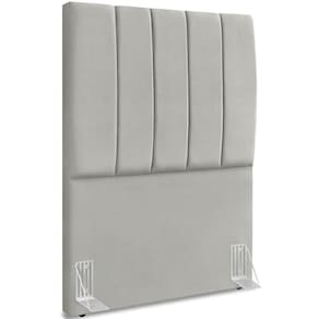 Cabeceira Solteiro 90cm Allia Suede Cinza Claro Rm Cinza Claro