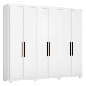 Guarda Roupa Casal Sumatra 6 Portas Branco Com Pés - Demóbile Branco