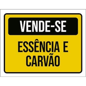 Kit 3 Placas Sinalização - Vende-Se Essência Carvão