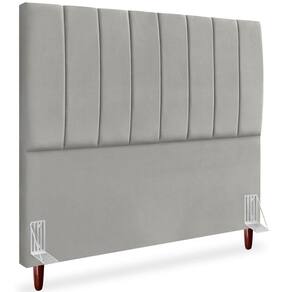 Cabeceira Queen 160cm Arlla Suede Cinza Claro Rm Cinza Claro