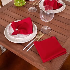 Kit 2 Guardanapos 35Cm X 35Cm 100%Pol. Oxford Natal Vermelho