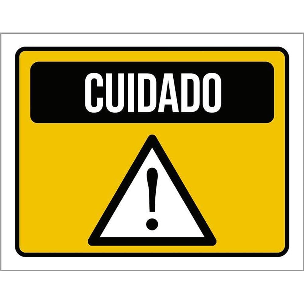 Placa Sinalização Cuidado Atenção 36X46