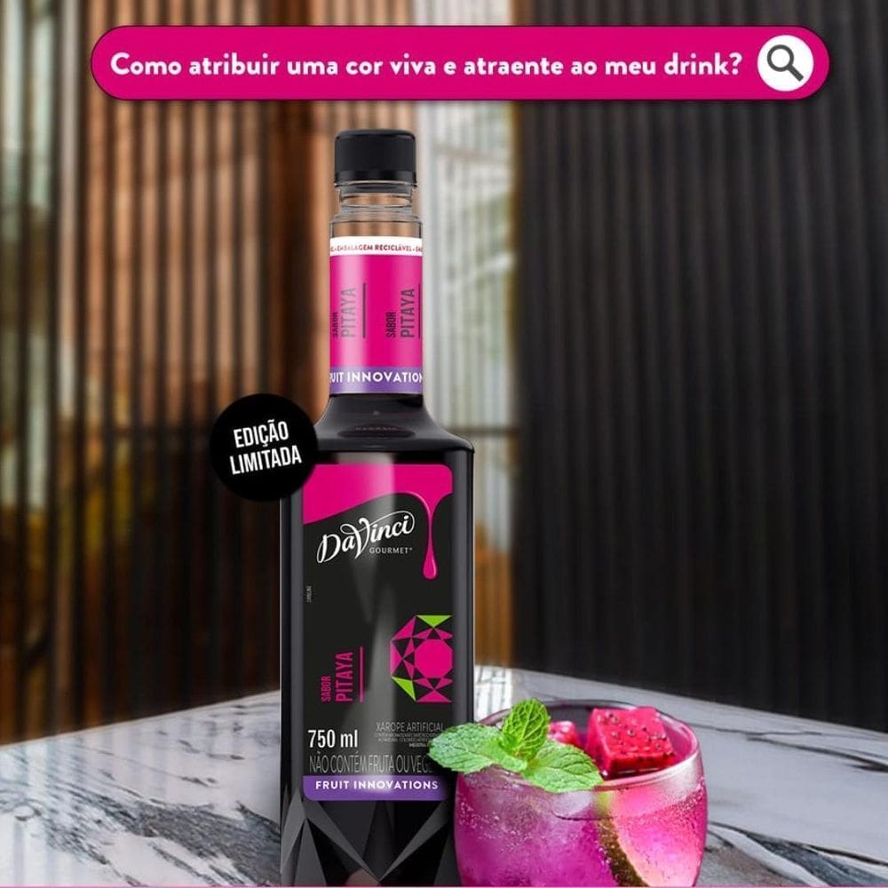 Kit Com 6 Xaropes Davinci Sabor Pitaya 750 Ml