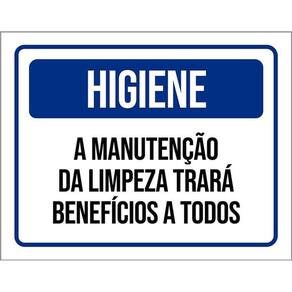 Placa De Sinalização - Higiene Manutenção Da Limpeza 36X46