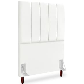 Cabeceira Solteiro 90cm Arlla Suede Branco Rm Branco