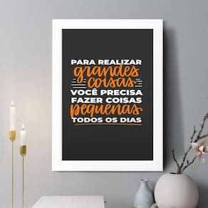 Quadro Decorativo Realizar Grandes Coisas 45X34Cm - Vidro