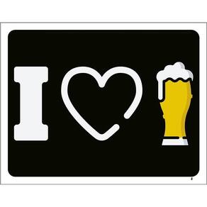 Kit 3 Placas Decorativa - I Love Beer Eu Amo Cerveja
