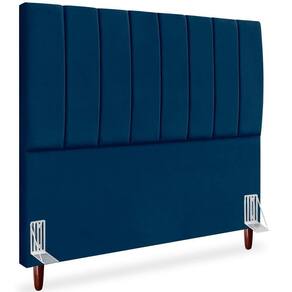 Cabeceira Queen 160cm Arlla Suede Azul Marinho Rm Azul Marinho