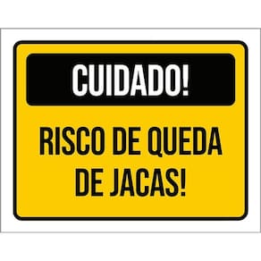 Placa Amarela - Cuidado Risco Queda De Jacas 36X46