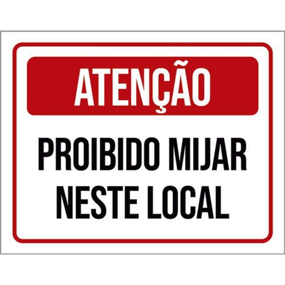 Kit 5 Placas Proibido Mijar Neste Local 36X46