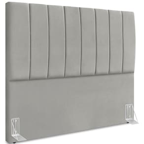 Cabeceira Casal 140cm Allia Suede Cinza Claro Rm Cinza Claro