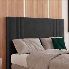 Cabeceira Queen 158 Cm London Veludo Preto Soon Preto