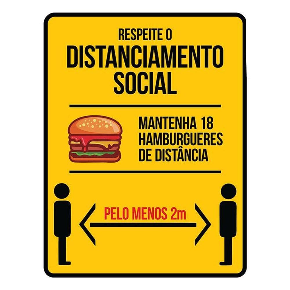 Kit 3 Placas Distanciamento Social Para Restaurantes