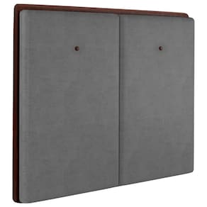 Cabeceira Casal 138 Cm Lizz Veludo Cinza Soon Cinza