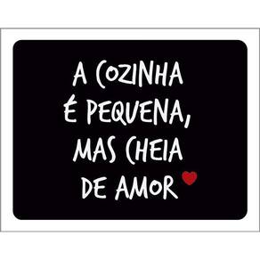 Kit 3 Placas Decorativa A Cozinha É Pequena Mas Cheia Amor