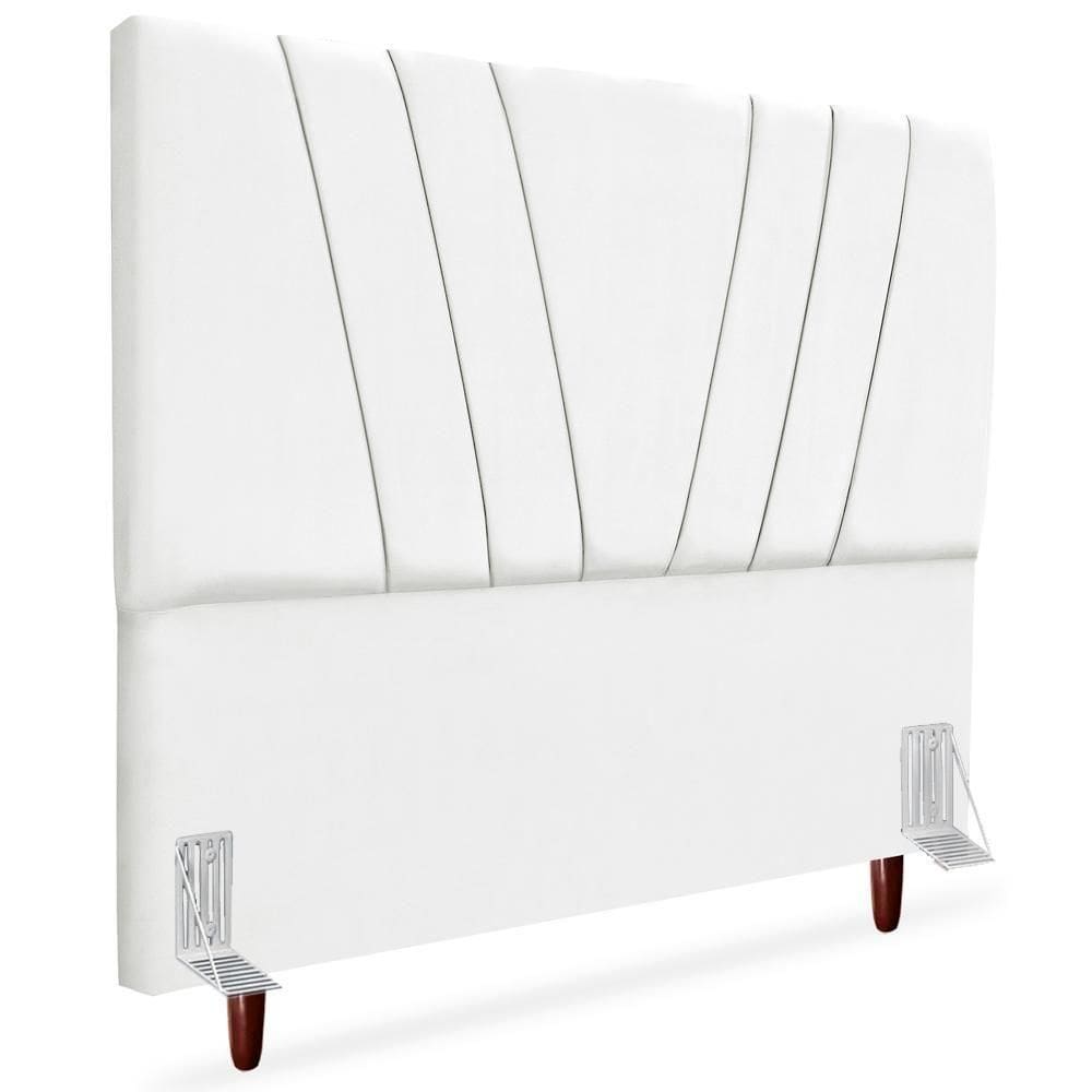 Cabeceira Queen 160cm Bell Suede Branco Rm Branco