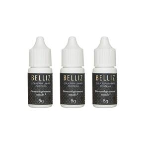 Cola Para Unhas Postiças Belliz 5G - Kit Com 3Un