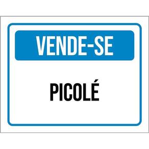 Placa Sinalização Vende-Se Picolé Azul 36X46