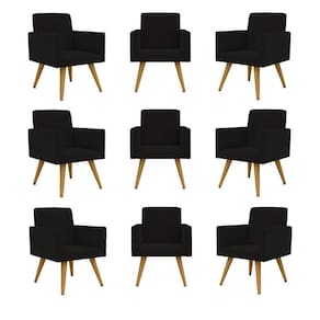 Kit 09 Poltronas Nina Decorativa Para Recepção Balaqui Decor Cor:preto
