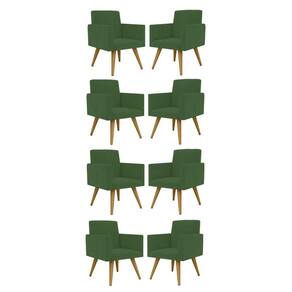 Kit 08 Cadeiras Poltronas Decorativa - Escritório - Recepção Cor:verde