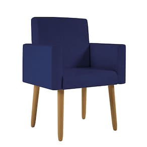 Poltrona Decorativa Pé Palito Sala Quarto - Jl Decor Cor:azul Marinho