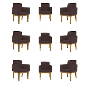 Kit 09 Poltronas Decorativa Reforçada Balaqui Decor Cor:marrom