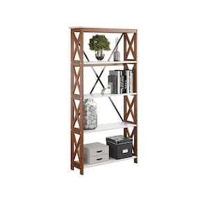 Estante De Madeira Maciça 4 Prateleiras - Branco