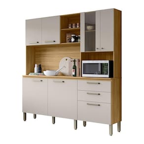 Armário De Cozinha Compacta 6 Portas E 3 Gavetas 182 Cm Megan Freijó-soft - Pallazio