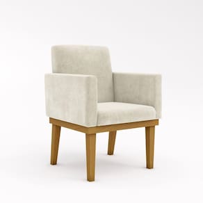 Poltrona Decorativa Com Base Reforçada Sala Quarto Jl Decor Cor:bege